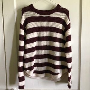 Maroon striped sweater